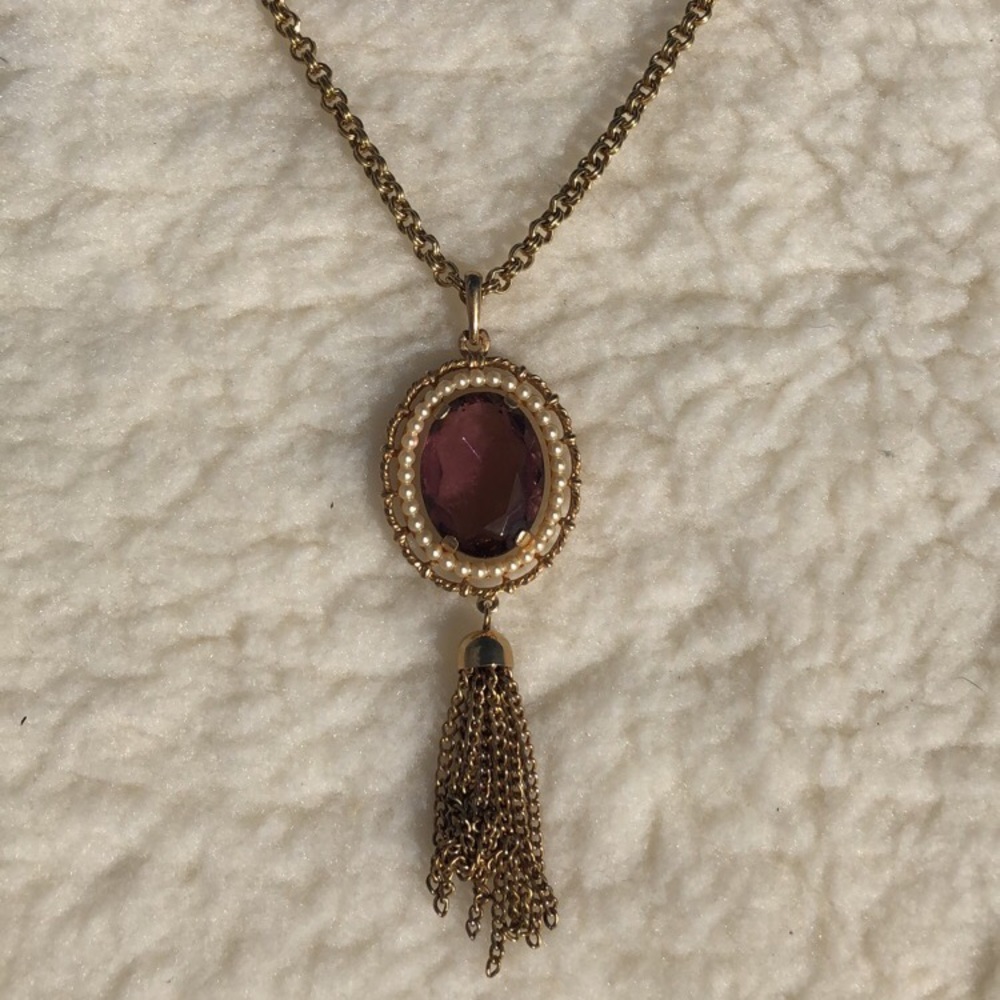 Vintage Purple Pendant Necklace